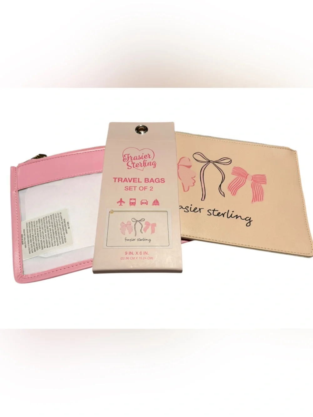 Pink & Cream Travel Bag Set - 2 Pack